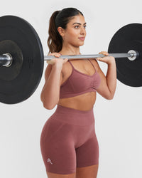 Effortless Strappy Bralette with White Logo | Berry