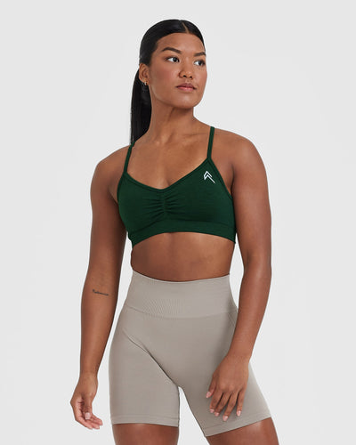Effortless Strappy Bralette with White Logo | Evergreen