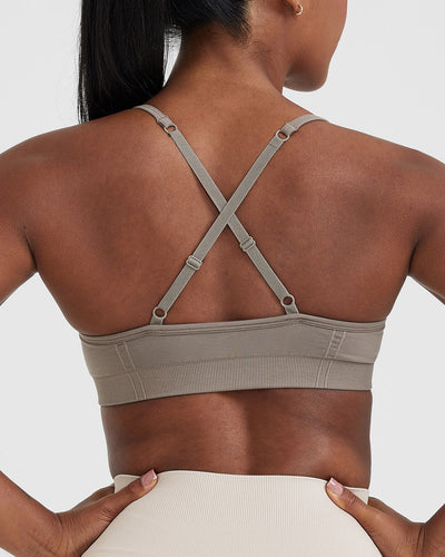 Effortless Strappy Bralette with White Logo | Minky