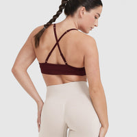 Effortless Strappy Bralette with White Logo | Rosewood