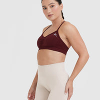 Effortless Strappy Bralette with White Logo | Rosewood