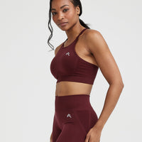Effortless Seamless High Neck Bralette with White Logo | Rosewood
