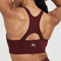 Effortless Seamless High Neck Bralette with White Logo | Rosewood