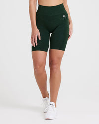 Effortless Seamless Cycling Shorts with White Logo | Evergreen