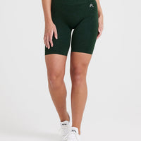 Effortless Seamless Cycling Shorts with White Logo | Evergreen