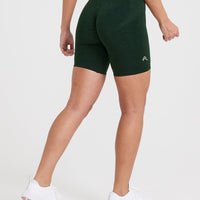 Effortless Seamless Cycling Shorts with White Logo | Evergreen