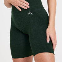 Effortless Seamless Cycling Shorts with White Logo | Evergreen