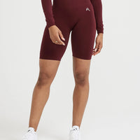 Effortless Seamless Cycling Shorts with White Logo | Rosewood