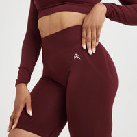 Effortless Seamless Cycling Shorts with White Logo | Rosewood