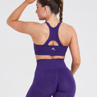 Effortless Seamless High Neck Bralette with White Logo | Amethyst
