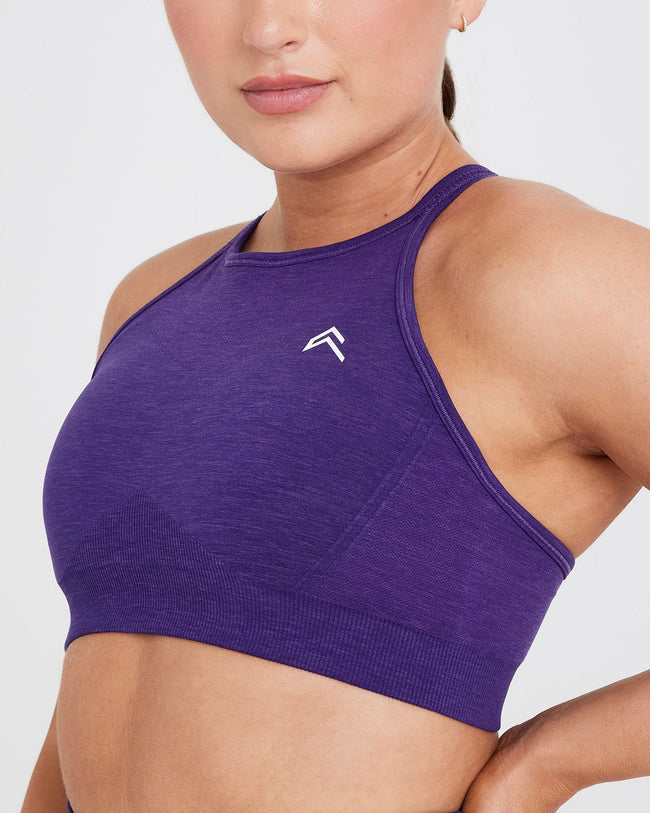Effortless Seamless High Neck Bralette | Amethyst