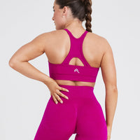 Effortless Seamless High Neck Bralette | Fuchsia