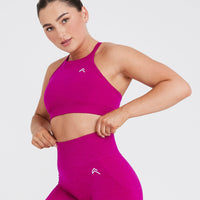 Effortless Seamless High Neck Bralette | Fuchsia