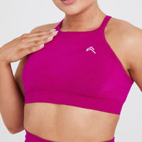 Effortless Seamless High Neck Bralette | Fuchsia