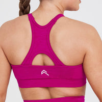 Effortless Seamless High Neck Bralette | Fuchsia