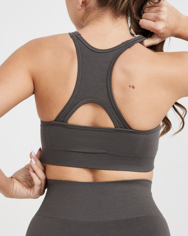 Effortless Seamless High Neck Bralette | Deep Taupe