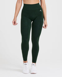 Effortless Seamless Leggings with White Logo | Evergreen