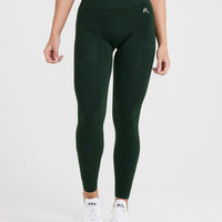 Effortless Seamless Leggings with White Logo | Evergreen