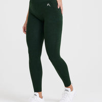 Effortless Seamless Leggings with White Logo | Evergreen