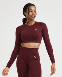 Effortless Seamless Long Sleeve Crop Top | Rosewood