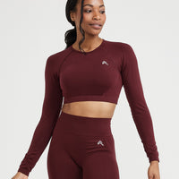 Effortless Seamless Long Sleeve Crop Top | Rosewood