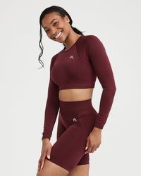Effortless Seamless Long Sleeve Crop Top | Rosewood