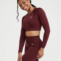 Effortless Seamless Long Sleeve Crop Top | Rosewood