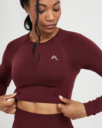 Effortless Seamless Long Sleeve Crop Top | Rosewood