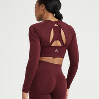 Effortless Seamless Long Sleeve Crop Top | Rosewood