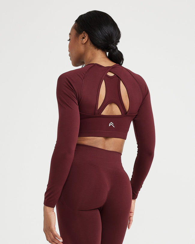 Effortless Seamless Long Sleeve Crop Top | Rosewood