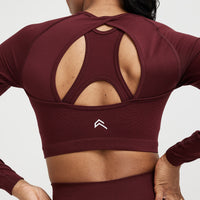 Effortless Seamless Long Sleeve Crop Top | Rosewood