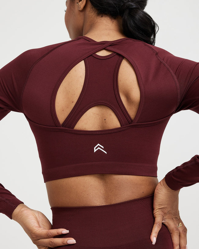 Effortless Seamless Long Sleeve Crop Top | Rosewood