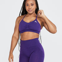 Effortless Micro Bralette with White Logo | Amethyst