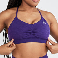 Effortless Micro Bralette with White Logo | Amethyst