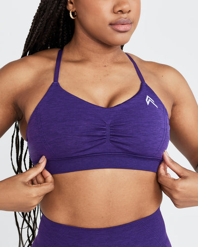 Effortless Micro Bralette with White Logo | Amethyst