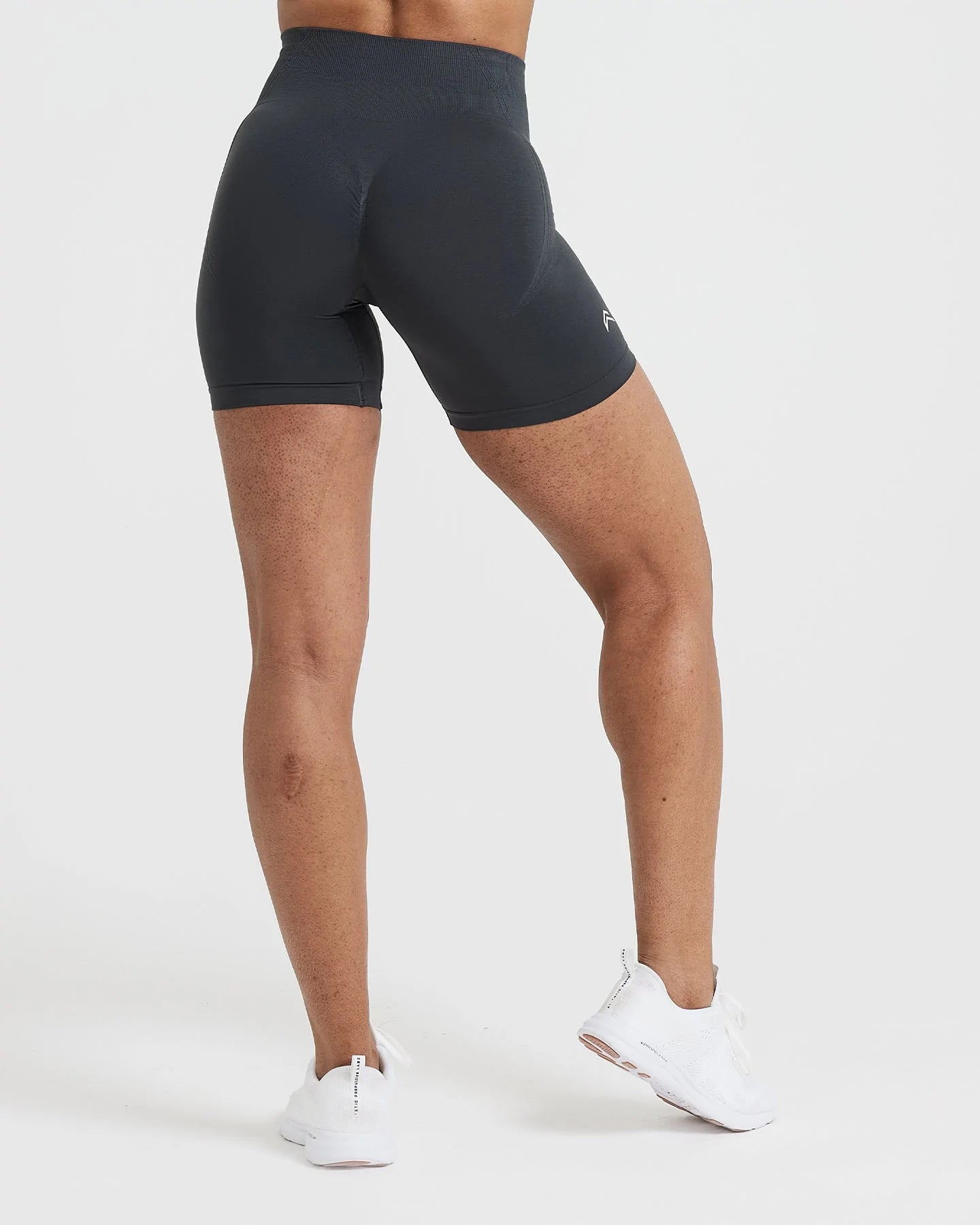 Effortless Seamless Shorts with White Logo | Coal