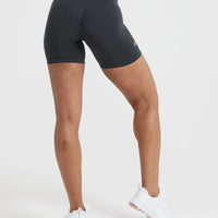 Effortless Seamless Shorts with White Logo | Coal