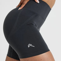 Effortless Seamless Shorts with White Logo | Coal