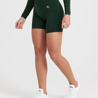 Effortless Seamless Shorts with White Logo | Evergreen