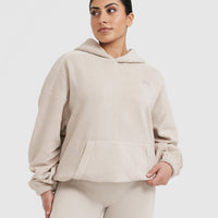 Fleece Oversized Hoodie | Sand
