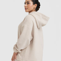 Fleece Oversized Hoodie | Sand