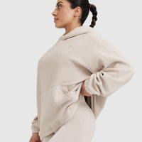 Fleece Oversized Hoodie | Sand