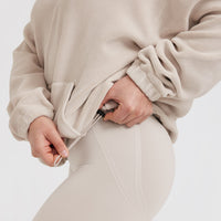 Fleece Oversized Hoodie | Sand