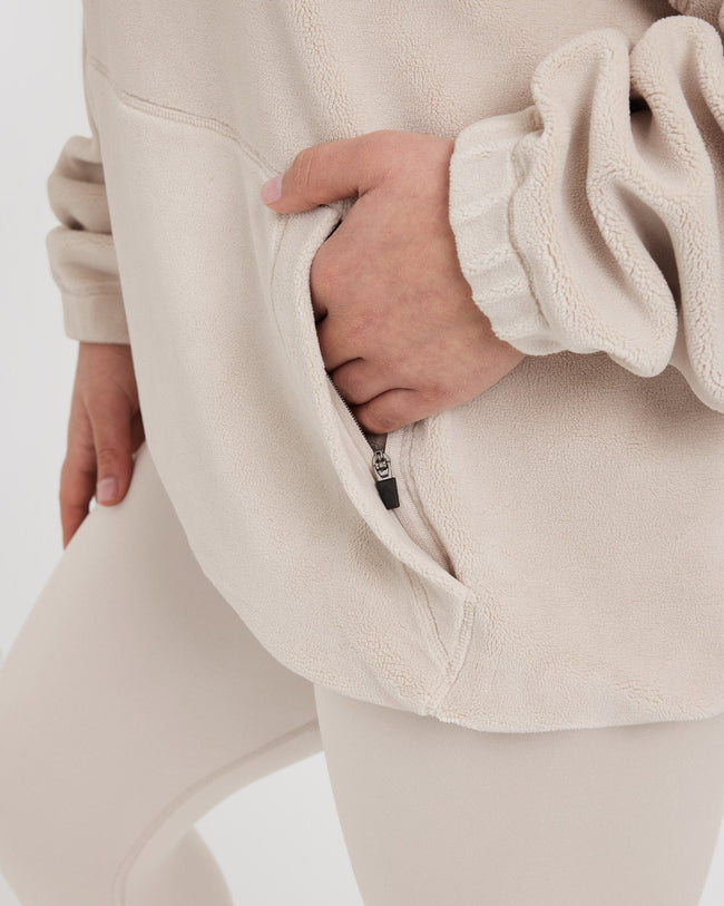 Fleece Oversized Hoodie | Sand