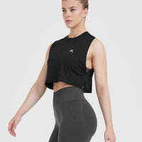 Go To Muscle Crop Vest | Black
