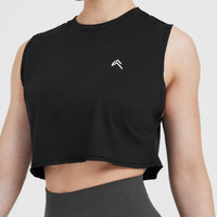 Go To Muscle Crop Vest | Black