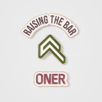 Raising The Bar Graphic Pins 3 Pack | Velvet Pink/Khaki