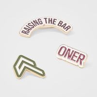 Raising The Bar Graphic Pins 3 Pack | Velvet Pink/Khaki