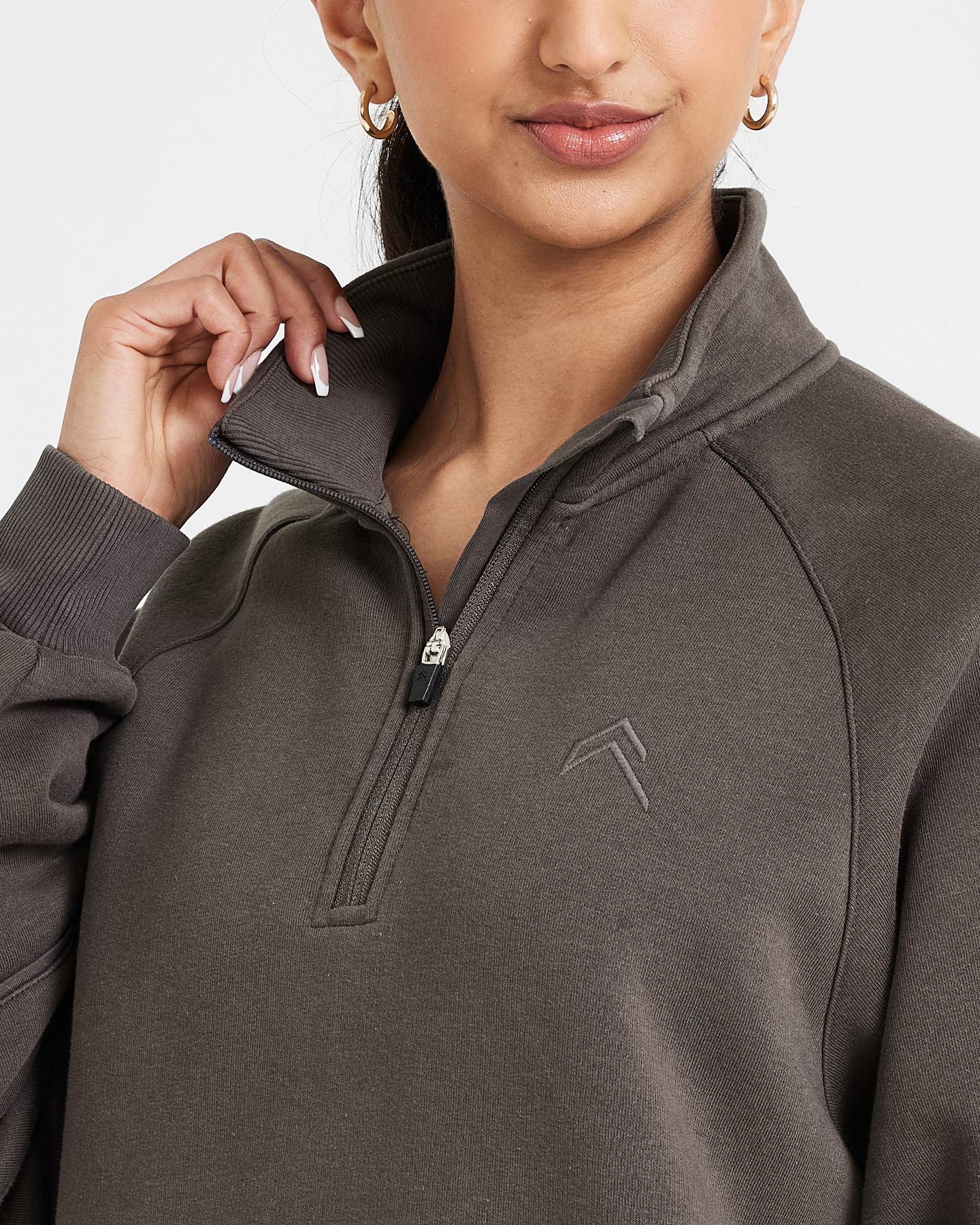 Classic Lounge 1/2 Zip Sweatshirt | Deep Taupe