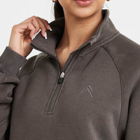 Classic Lounge 1/2 Zip Sweatshirt | Deep Taupe